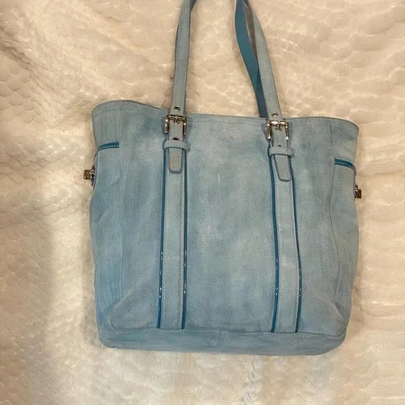 Coach Legacy Gallery Suede Tote Bag Blue | Silver Hardware | F1050-8E93 - Picture 2 of 9